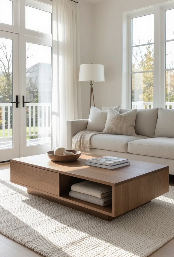 hidden drawers and bench