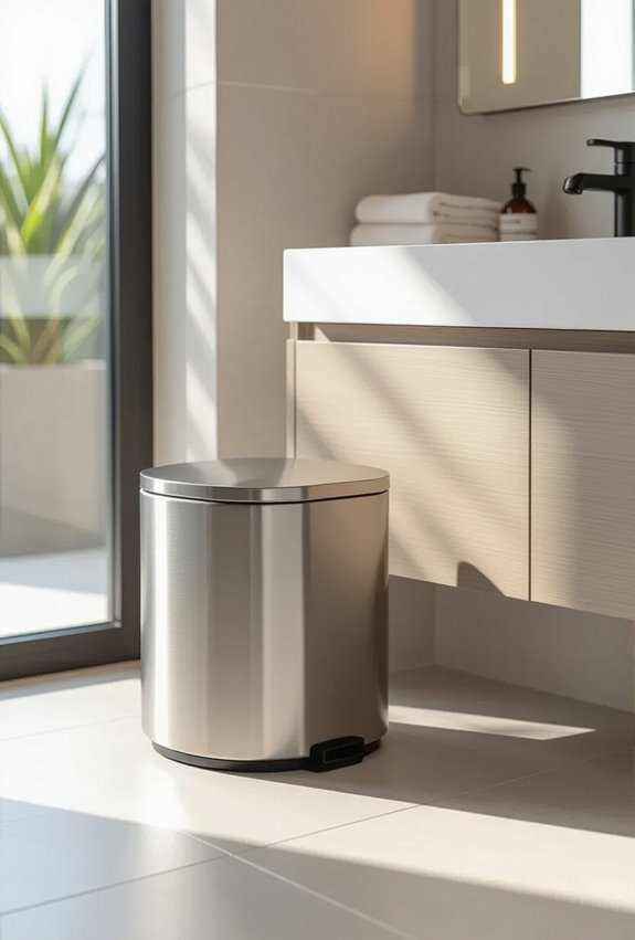 hidden lid decorative bathroom bins
