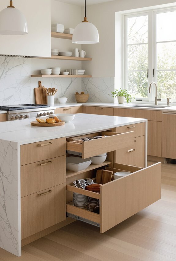 hidden pull out drawer storage