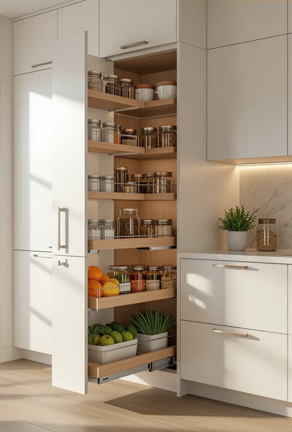 hidden pull out pantry solutions