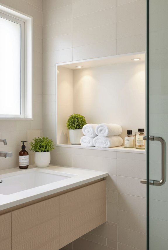 hidden recessed bathroom storage