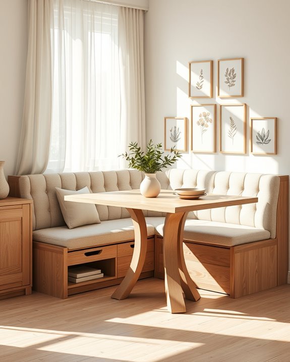 hidden storage banquette seating