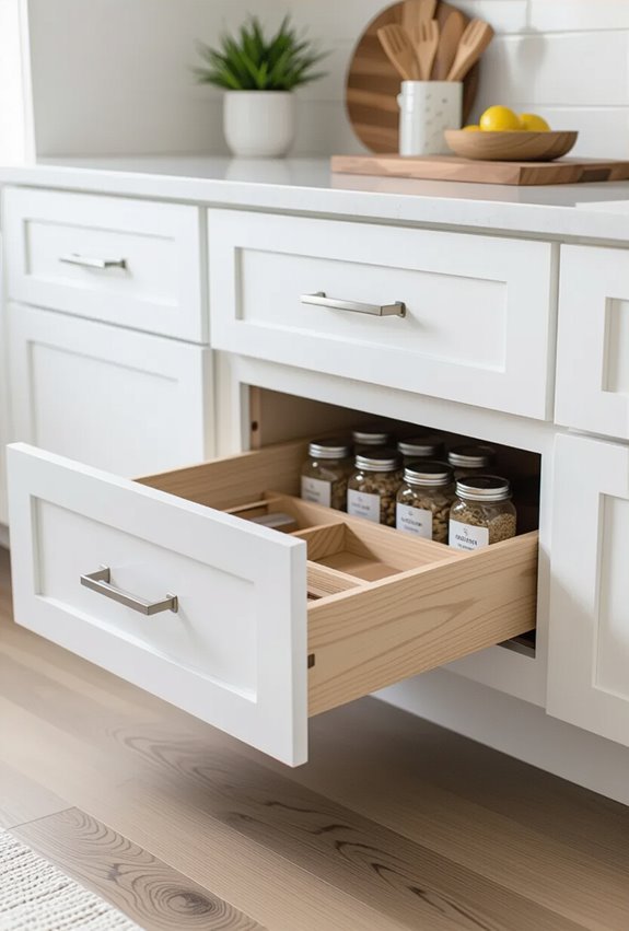 hidden toe kick kitchen storage