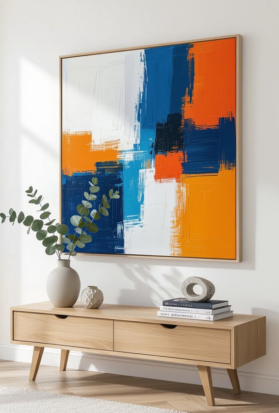 high contrast gestural abstract art