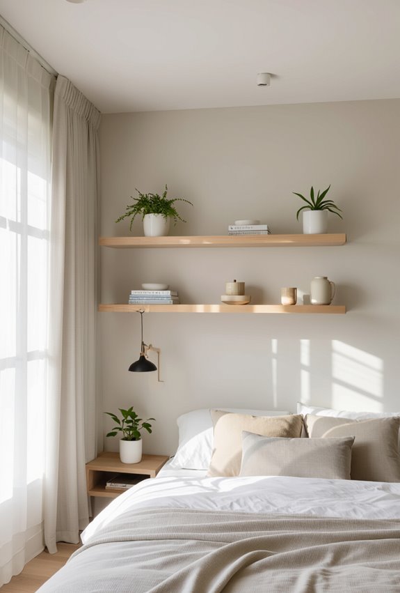 high floating ceiling storage shelves