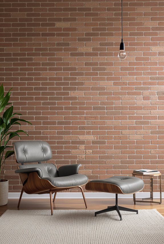 high gloss reflective brick wallpaper