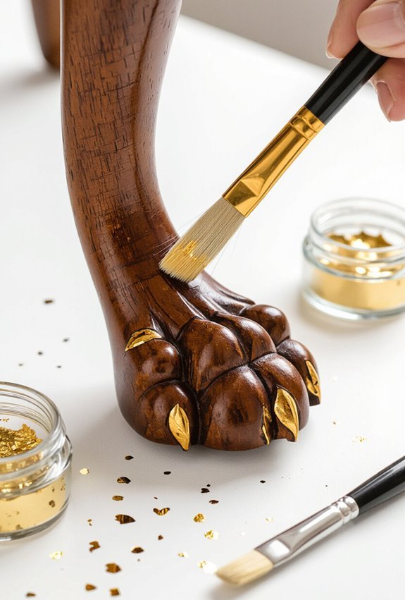 highlight claw details with gold