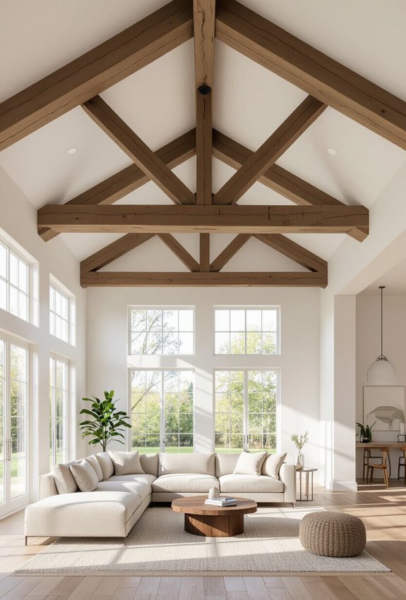 highlight exposed or painted beams