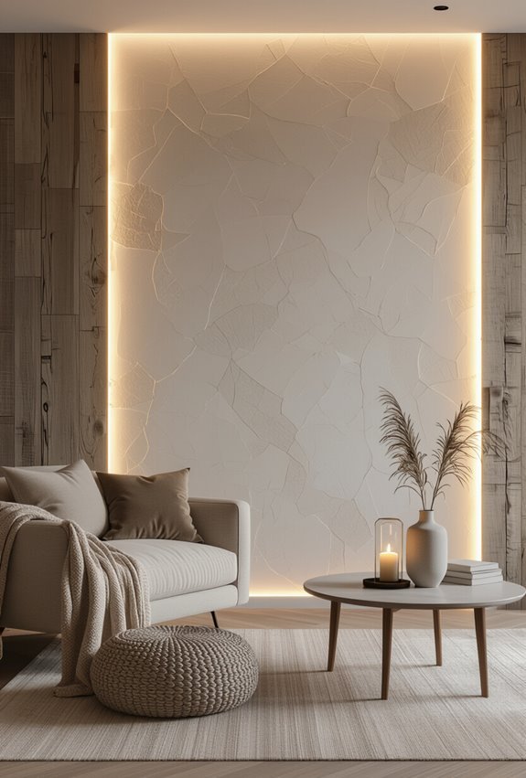 highlight textured wall features