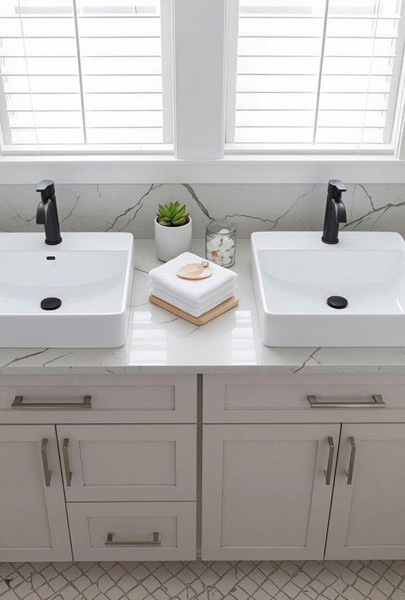 his and hers matching basin setup