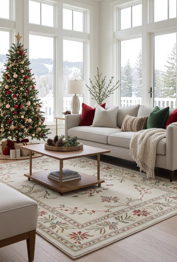 holiday themed plaid or mittens