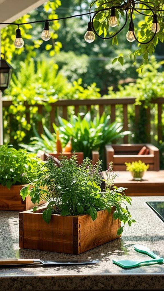 homegrown herb garden planters