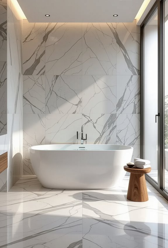 honed carrara large marble
