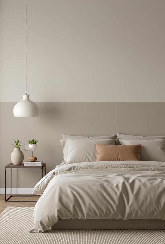 horizontal two tone wall contrast
