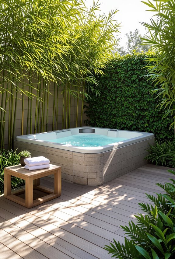 hot tub relaxation oasis