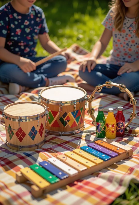 household made outdoor jam instruments