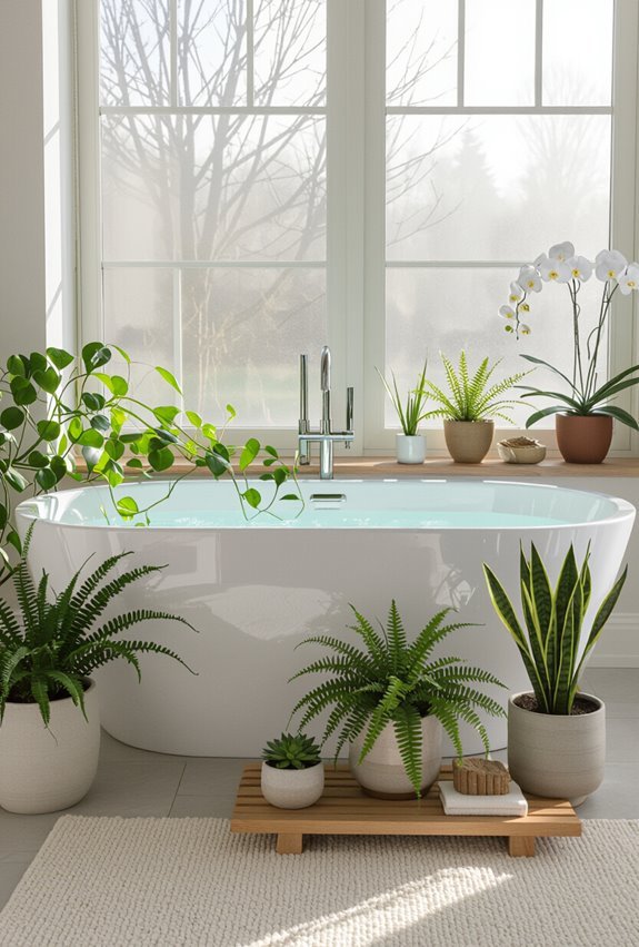 humidity loving bathroom greenery