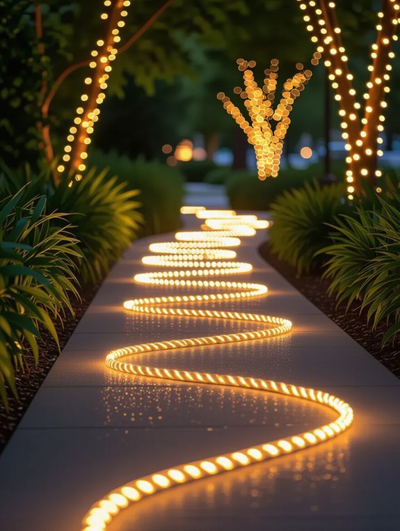 illuminate pathways with rope lights