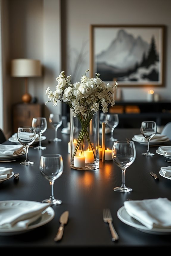 illuminated floral dining centerpieces