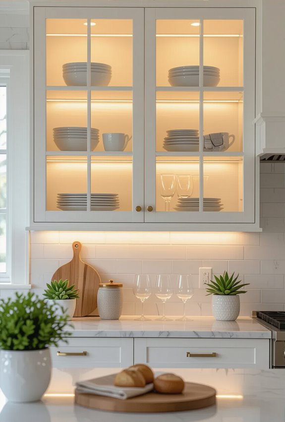 illuminated glass front display cabinets