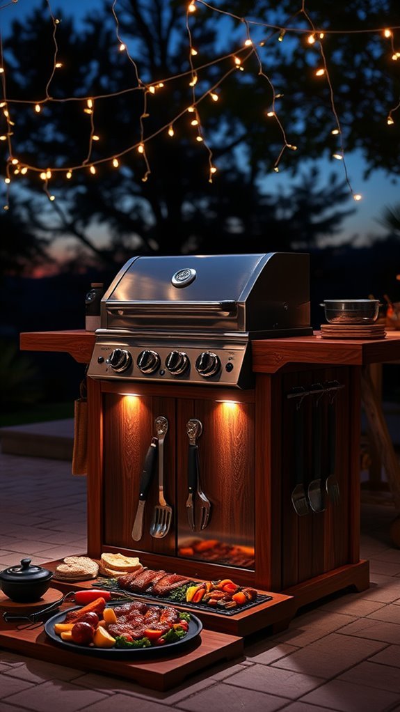 illuminated outdoor cooking stand