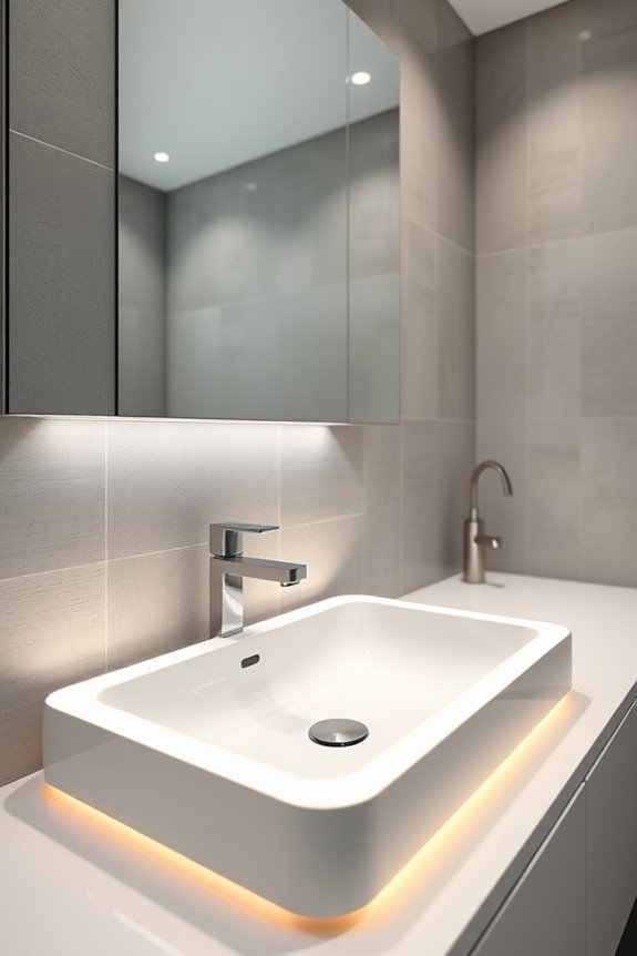 illuminated sinks enhance ambiance