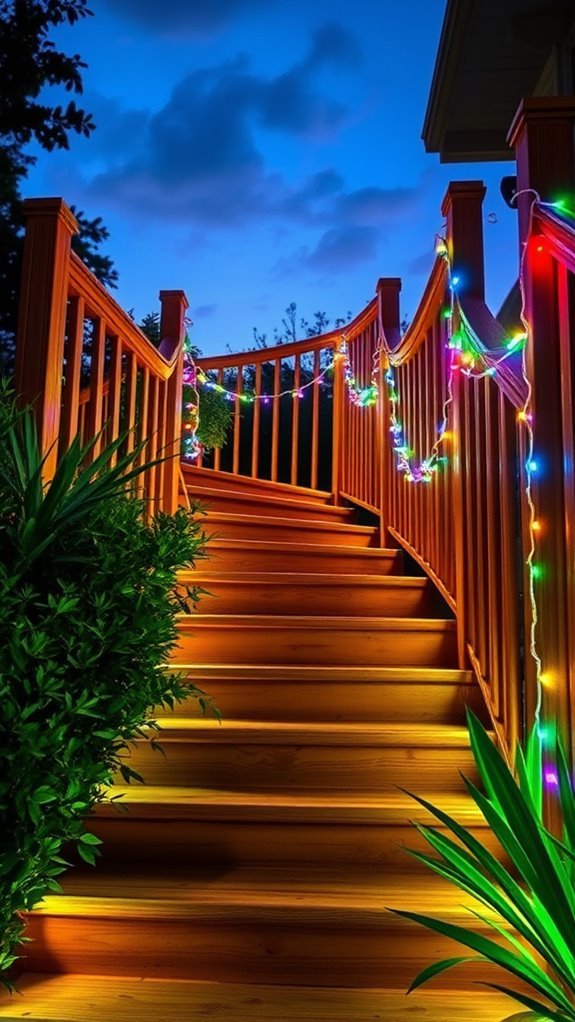 illuminated stair railings enhancement