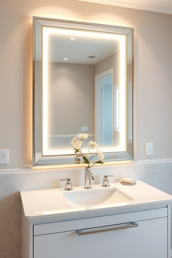 illuminated stylish bathroom mirrors