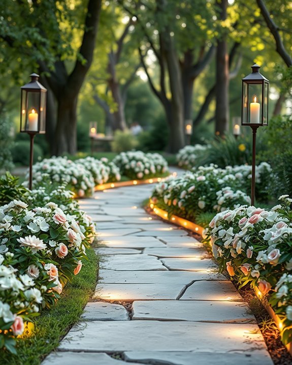 illuminated walkway romantic ambiance