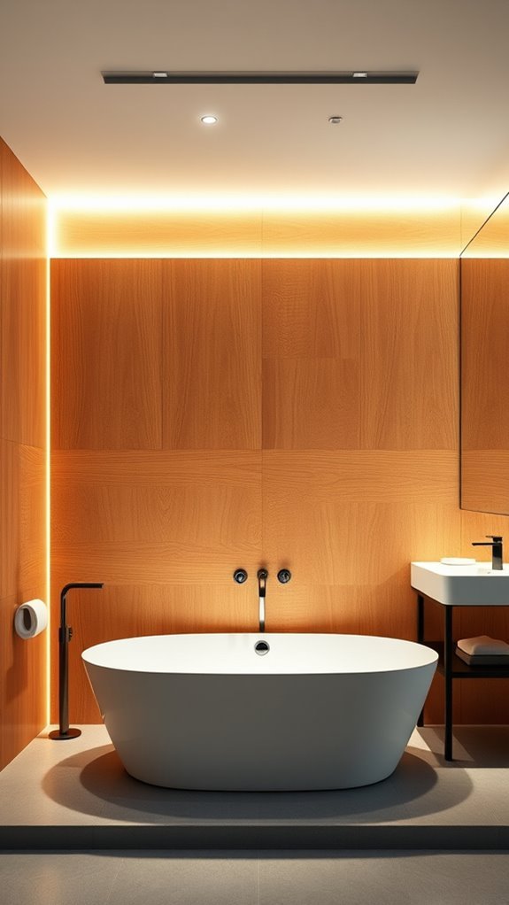 illuminated wood panel focal point