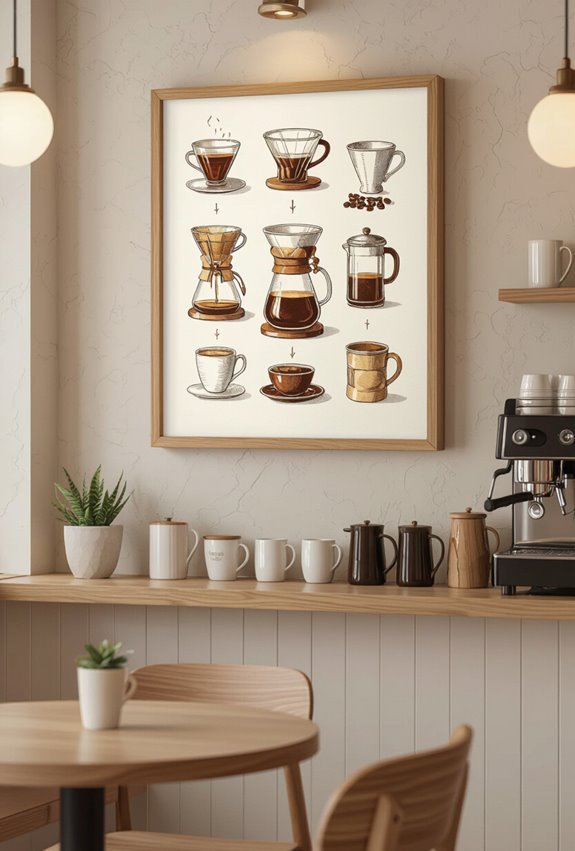 illustrated coffee brewing process