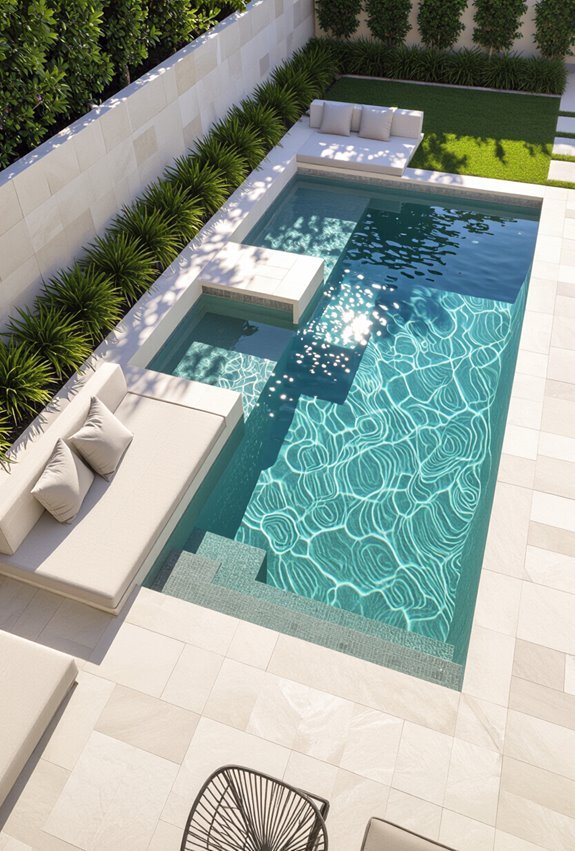 in water seating and amenities