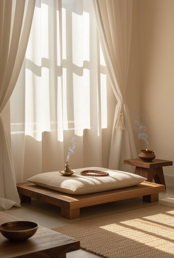 indian inspired peaceful meditation nook