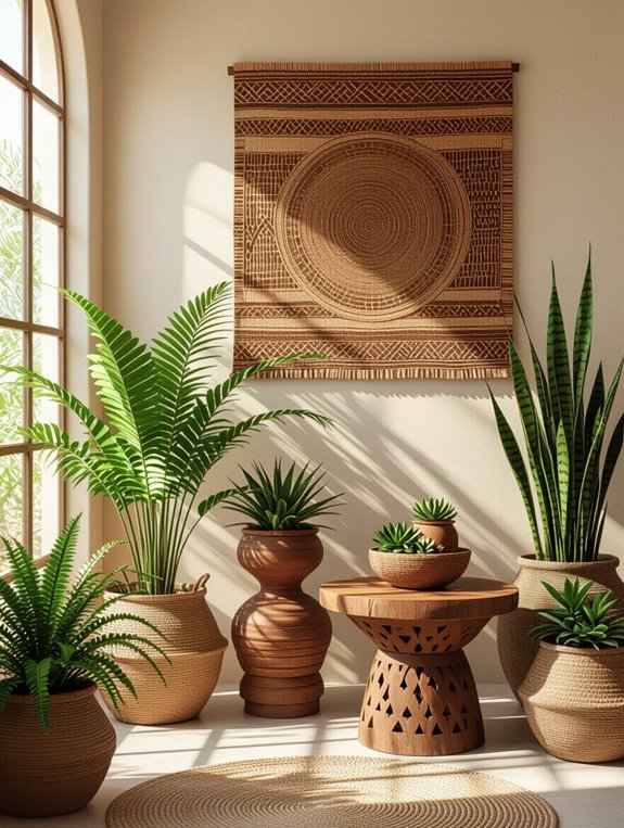 indoor african inspired greenery