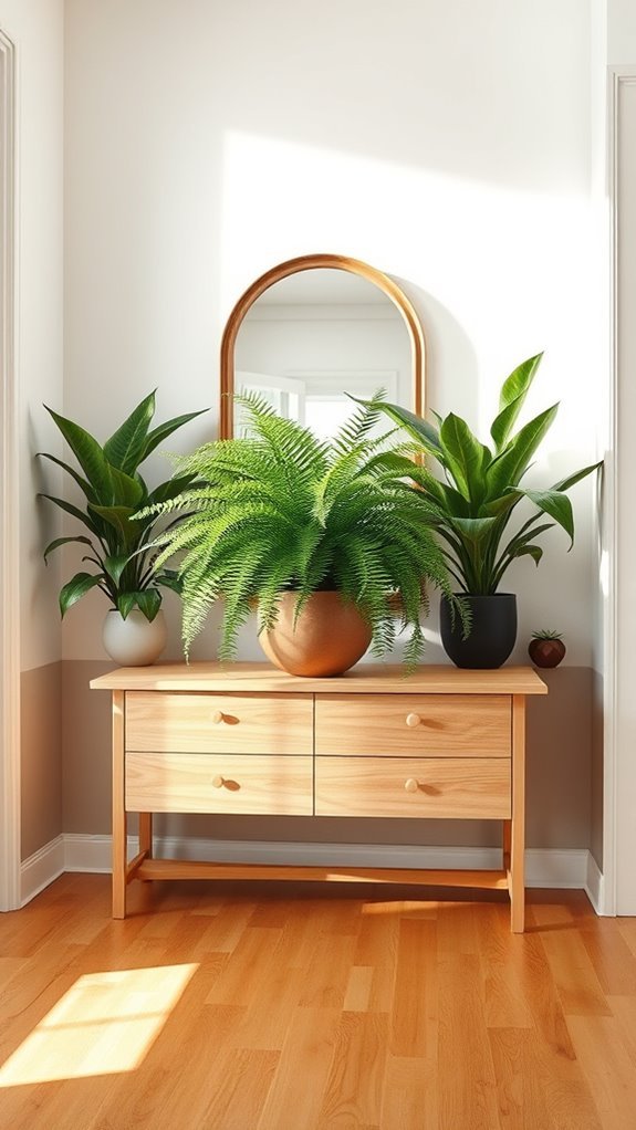 indoor plants enhance entryway aesthetics