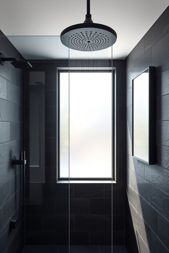 industrial black shower accents