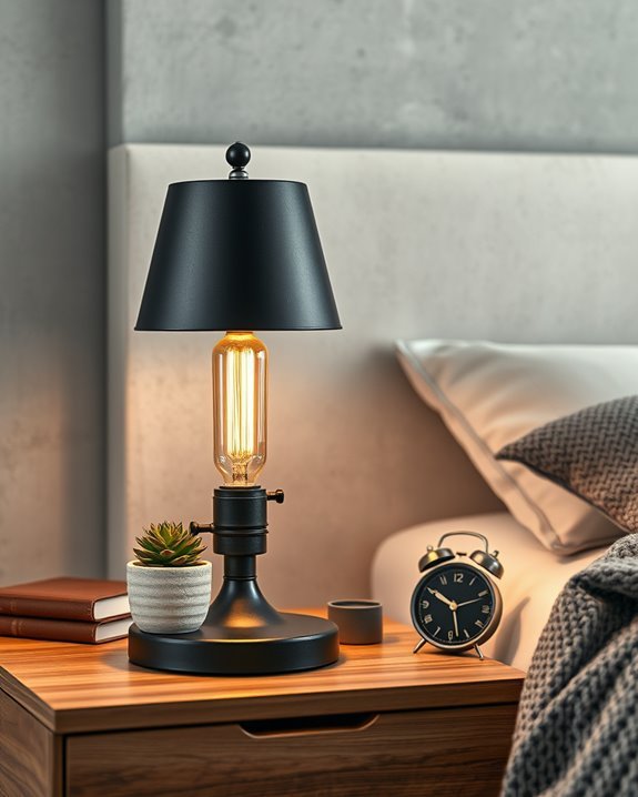 industrial chic bedside lighting