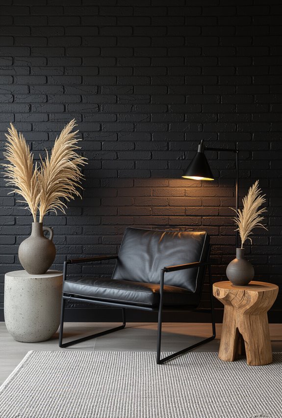industrial chic black faux brick