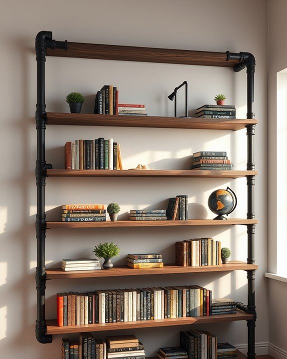 industrial chic bookshelf design