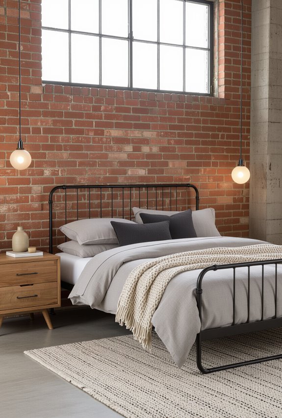 industrial chic dark metal bed