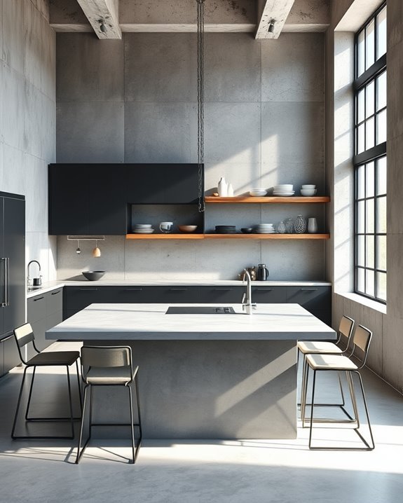 industrial chic raw concrete walls