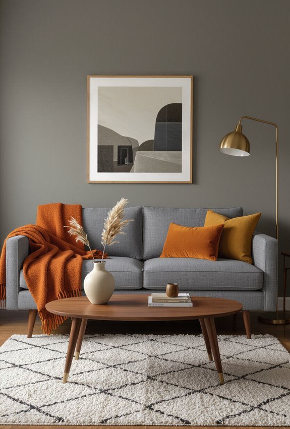 industrial gray with warm accents