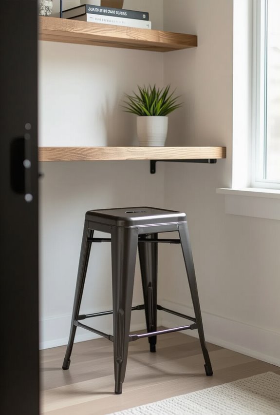 industrial metal stools maximize space