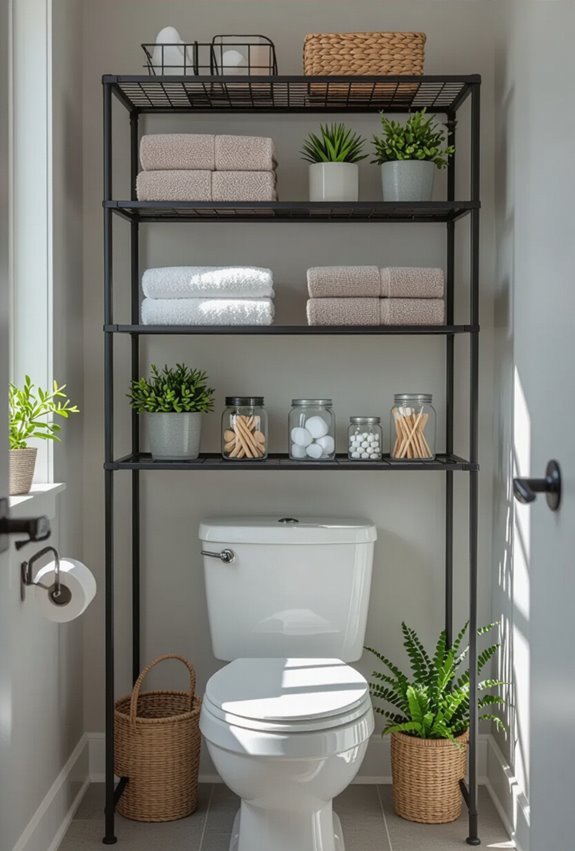 industrial open metal shelving