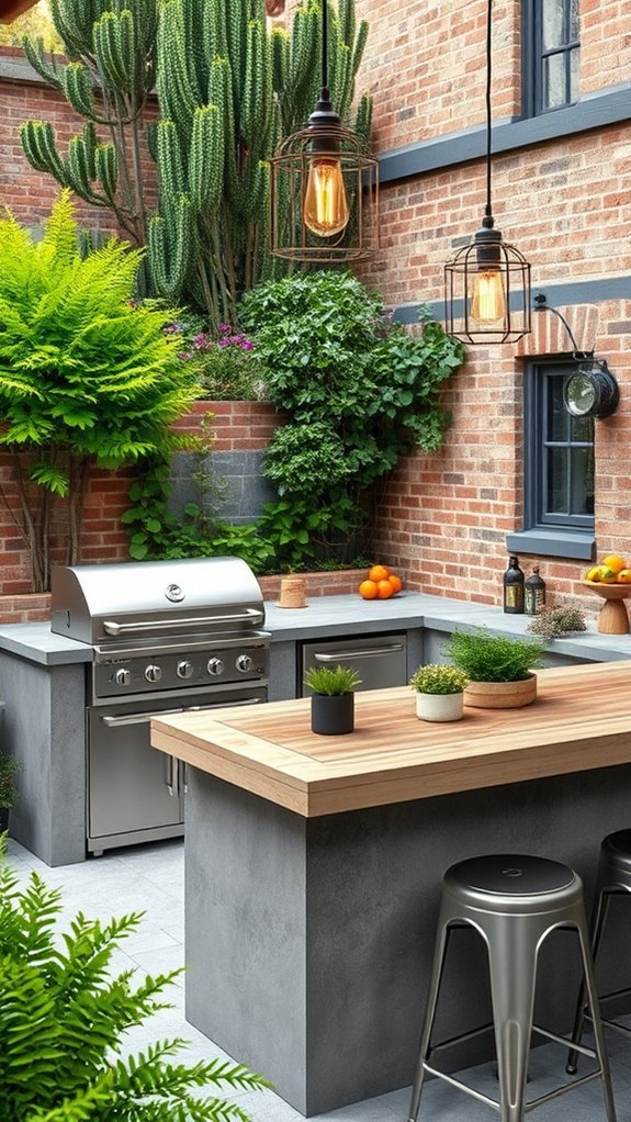 industrial outdoor cooking space
