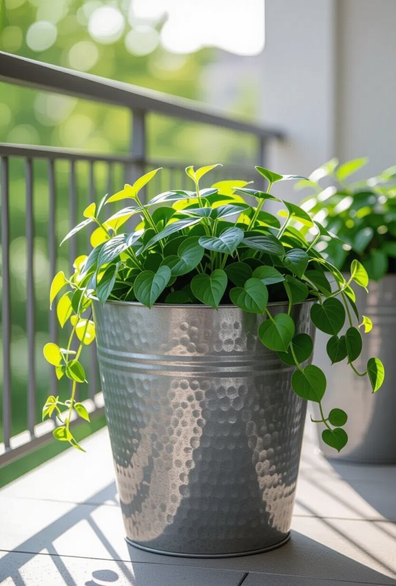 industrial patina metal pots