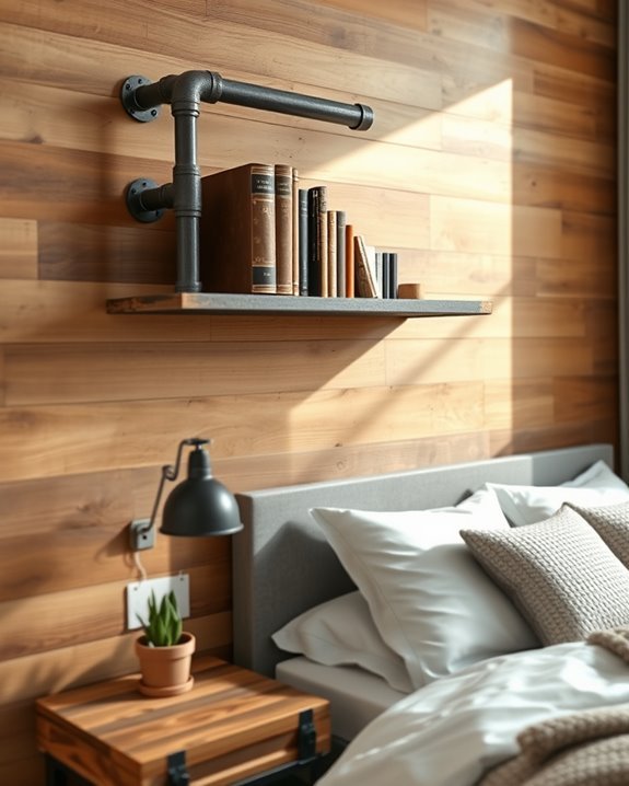 industrial pipe shelf decor
