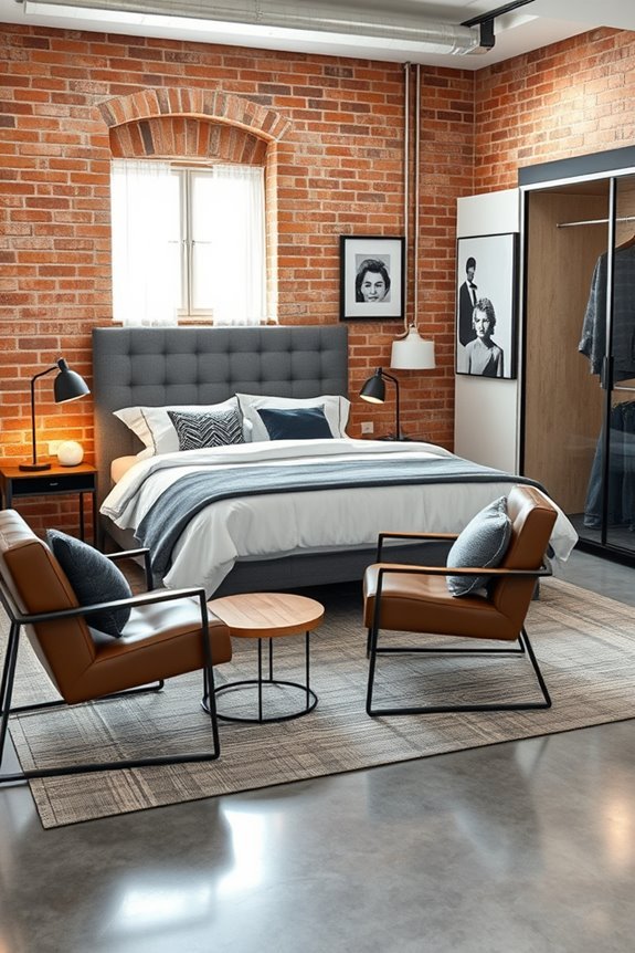industrial urban bachelor bedroom
