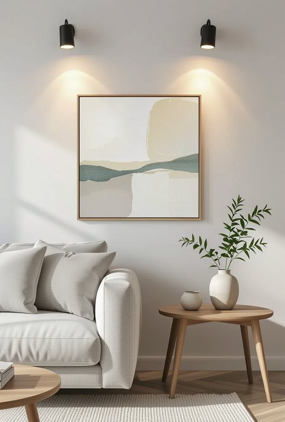 inexpensive adjustable tracklight artwork highlights