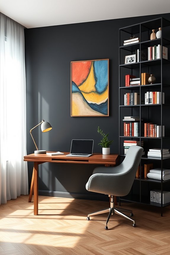 inspiring black wall office